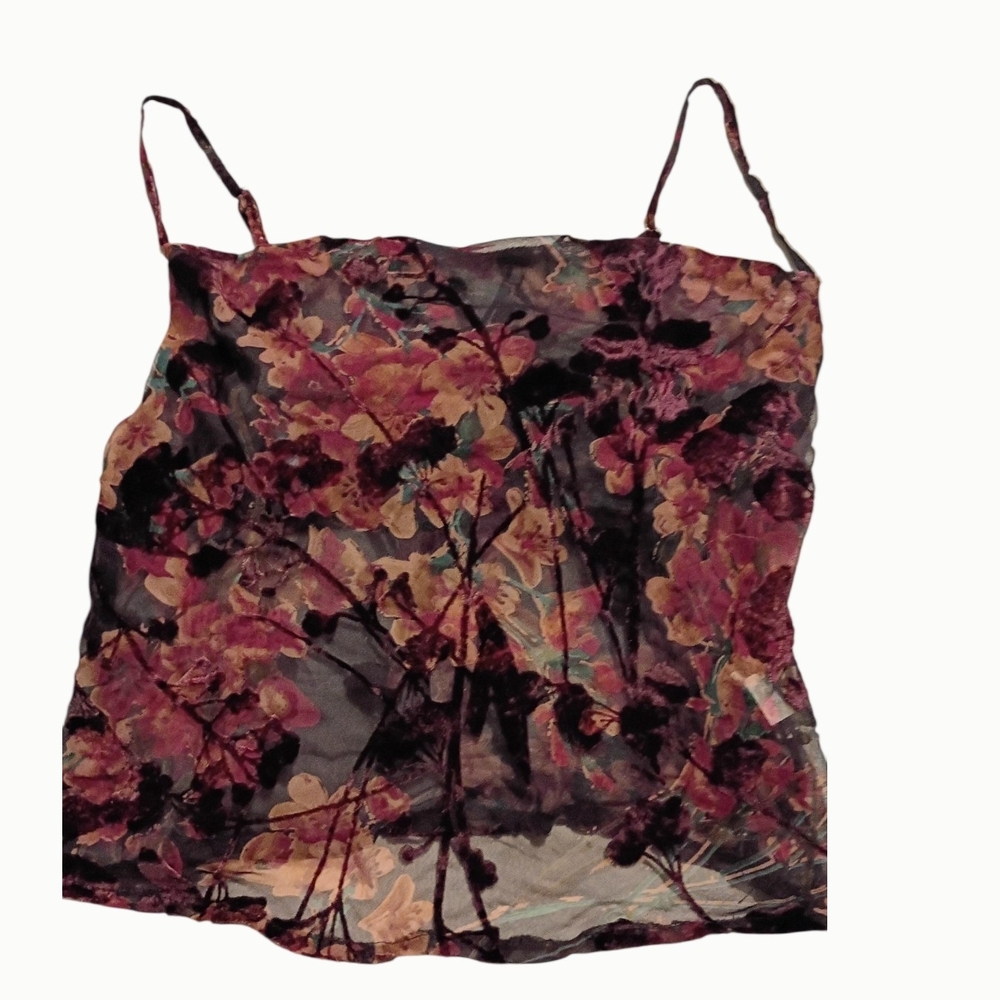 Nasty Gal Floral Camisole in Black and Pink
